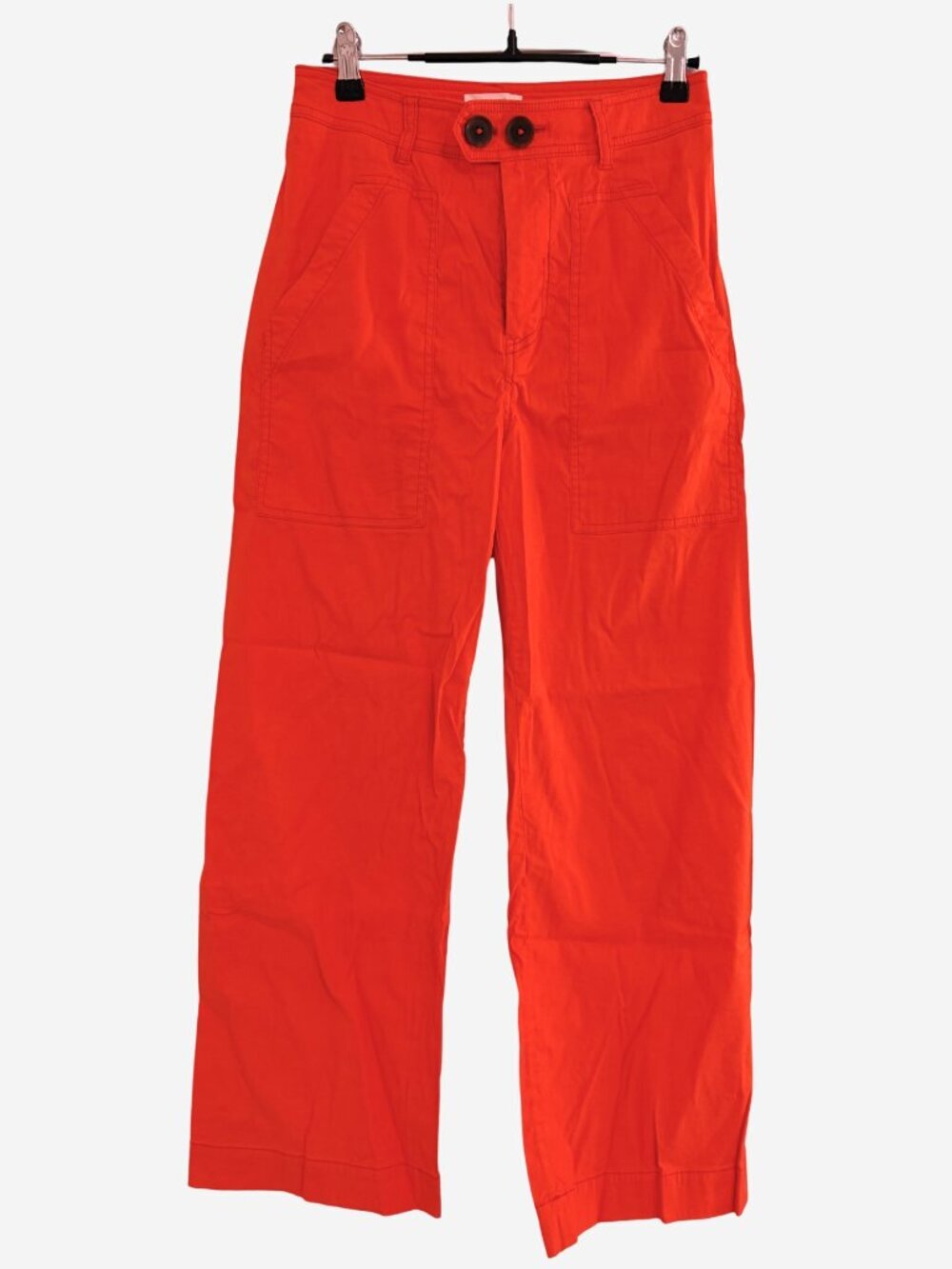 Anthropologie Maeve High Rise Double Button Wide Leg Crop Pants Sz 2 - Picture 4 of 6